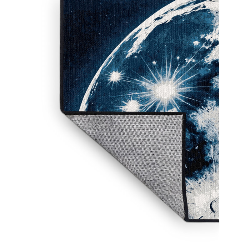 Tapis gris lavable à la machine, Rond 8 pi