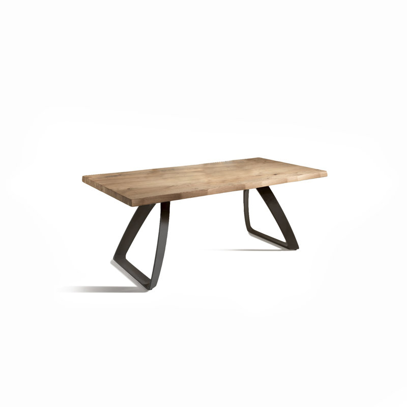Nanterre Metal Base Dining Table, Oak, Black