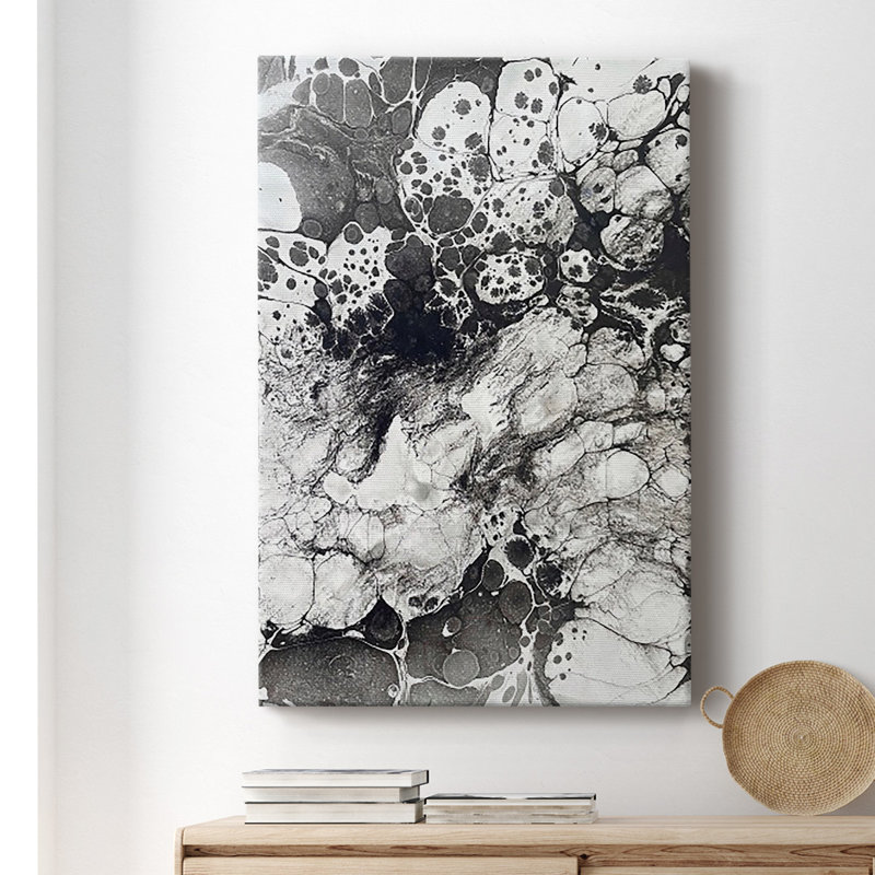 Toile tendue avec châssis de qualité supérieure Marble X Prêt à accrocher, H 12 po x l 8 po x P 1 po