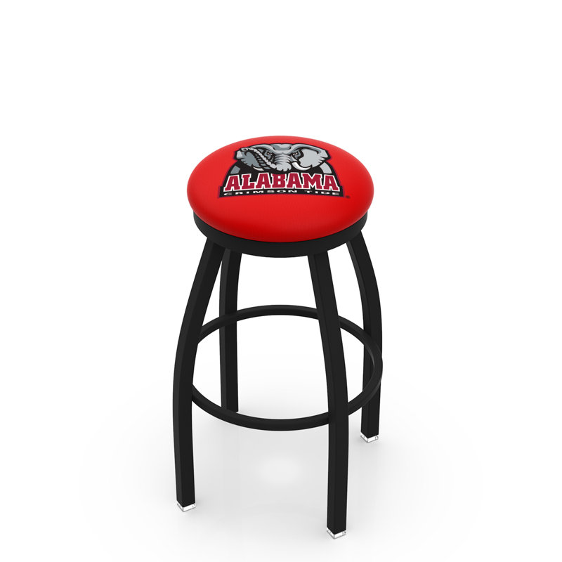 NCAA 36" Swivel Bar Stool, Alabama - "Elephant", Black