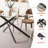 7 Piece Glass Dining Table Set for 6, Modern 60" Glass Kitchen Table with Metal Leg, Tufted Velvet Upholstered Dining Chair, Rectangle Dining Table and Chairs Set for Kitchen-948036867