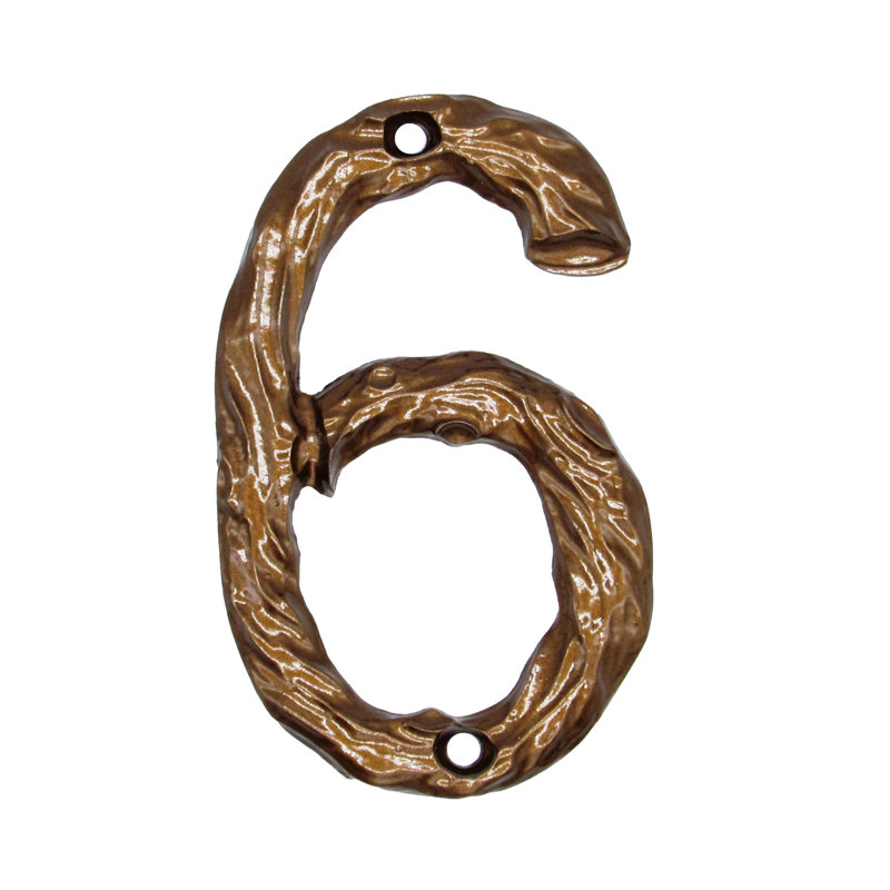 Numéro de maison de 4 po, 6, Bronze luxueux