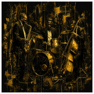 Jazz Music Band Quilted Bedspread All Sizes