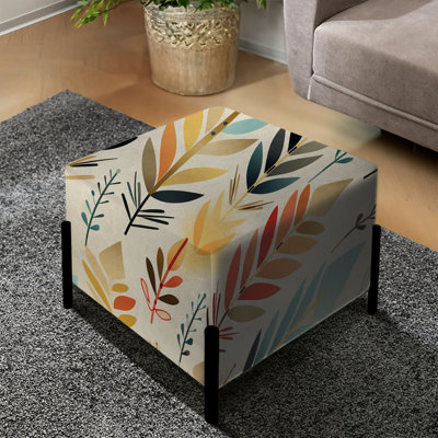Ivory Boho Accents - Chevron Square Ottoman