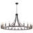 47 in. 24-Light Modern Farmhouse Wagon Wheel Candle Style Chandelier Round Iron Hanging Light Fixture for Kitchen Island Living Room-2065959251