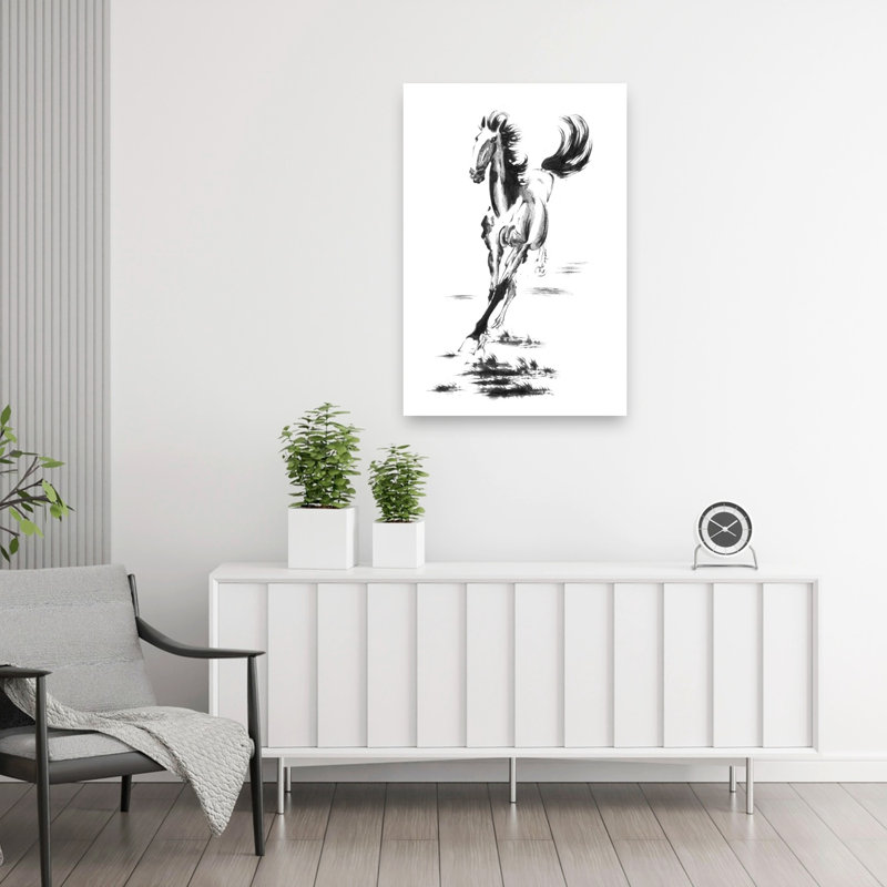 Impression d'art mural cheval au galop, H 36 po x l 24 po
