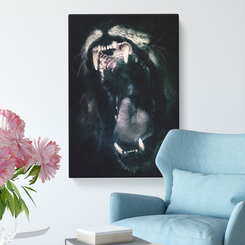 Roaring Lion - Wrapped Canvas Print, 50cm H x 35cm W x 3cm D
