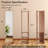 360° Rotating Full Length Floor Mirror With Coat Rack, Multifunctional Storage, Solid Rubberwood, Walnut, 69"x14"-1901980951