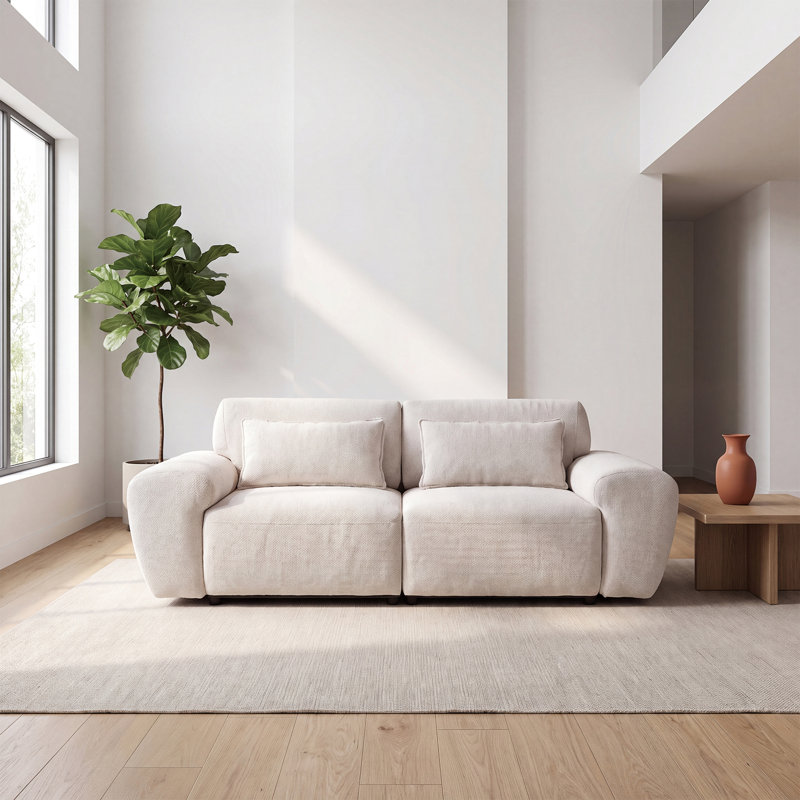 Canapé modulaire à assise profonde modulaire, Varnam, Beige