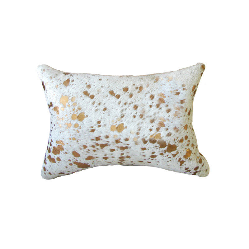 Coussin lombaire en cuir Torino, Naturel / Or