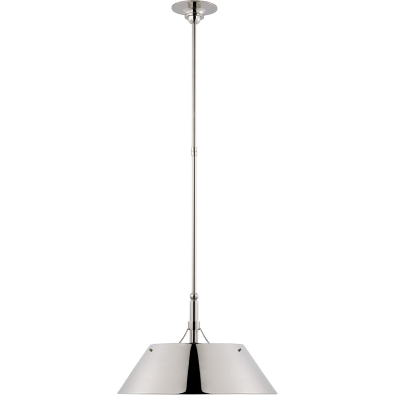 Thomas O'Brien Turlington Small Pendant, 56" H x 18.25" W x 18.25" D, Polished Nickel, Polished Nickel