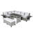  5-Piece Outdoor PE Wicker Patio Sofa Set with 2 Extendable Side Tables, Dining Table-275558458-275558453