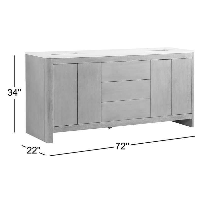 72'' W Double Vanity, Brushed Oak