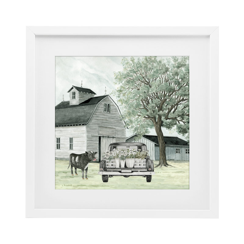 «Buttercup's Flowers on Farm», reproduction encadrée sous verre, conception de Cindy Jacobs, H 16 po x l 16 po