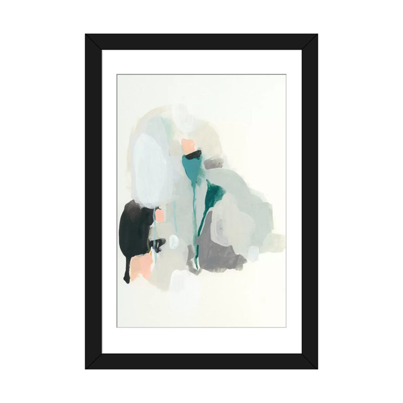 «Extrapolate II», impression sur toile, H 32 po x l 24 po x P 1 po, Papier beaux-arts encadré noir, Blanc