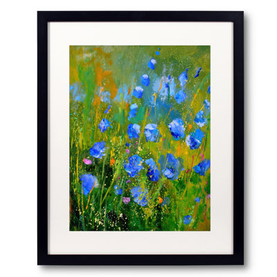Blue Wild Flowers Print by Pol Ledent