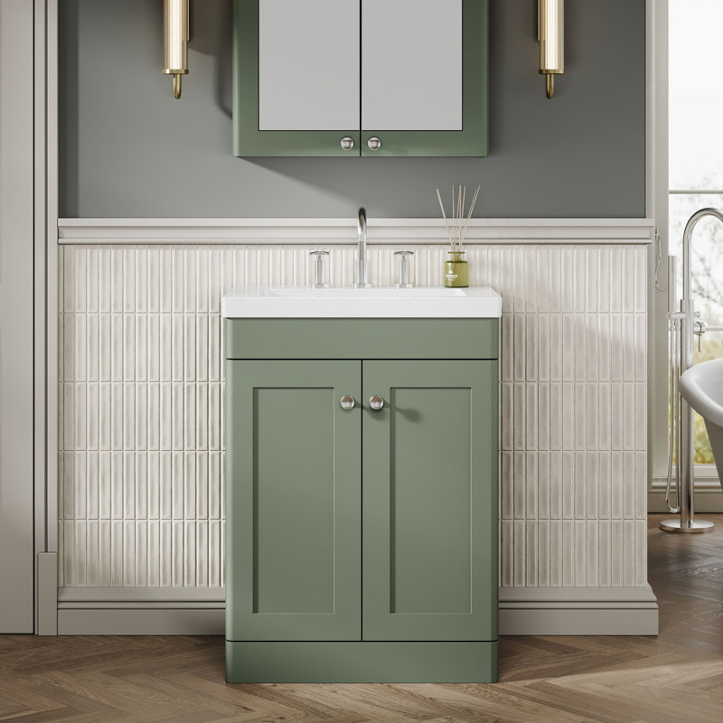 Classique Bathroom Vanity, Satin Green, 61.3 cm W