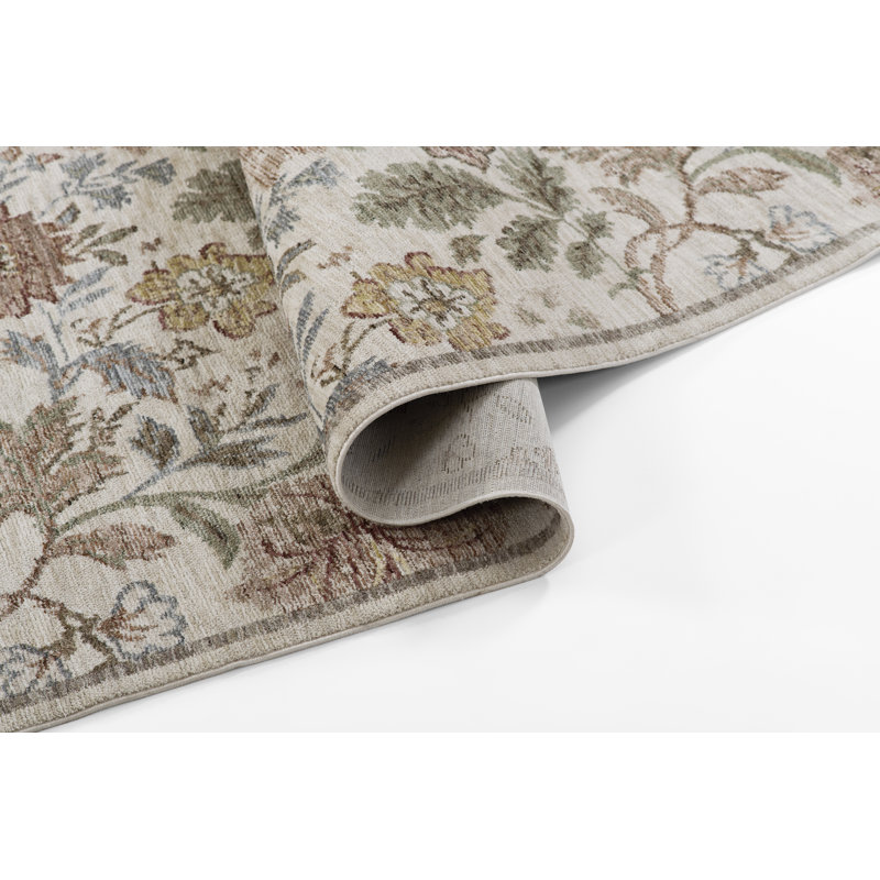 Simmonsville Polyester Traditional Ivory Area Rug 5'3" X 7'6", 5'3" X 7'6"