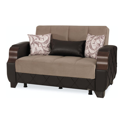 Olivo 62 in. Fabric Upholstered 2-Seater 3-in-1 Sleeper Loveseat Sofa Bed with Storage by Orren Ellis