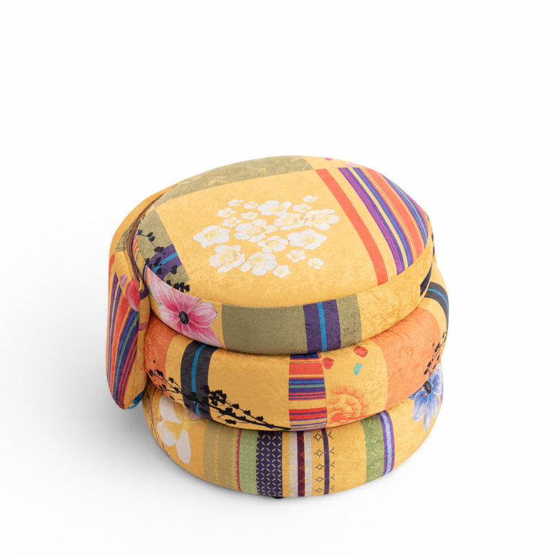 Velvet Swivel Barrel Chair, Yellow