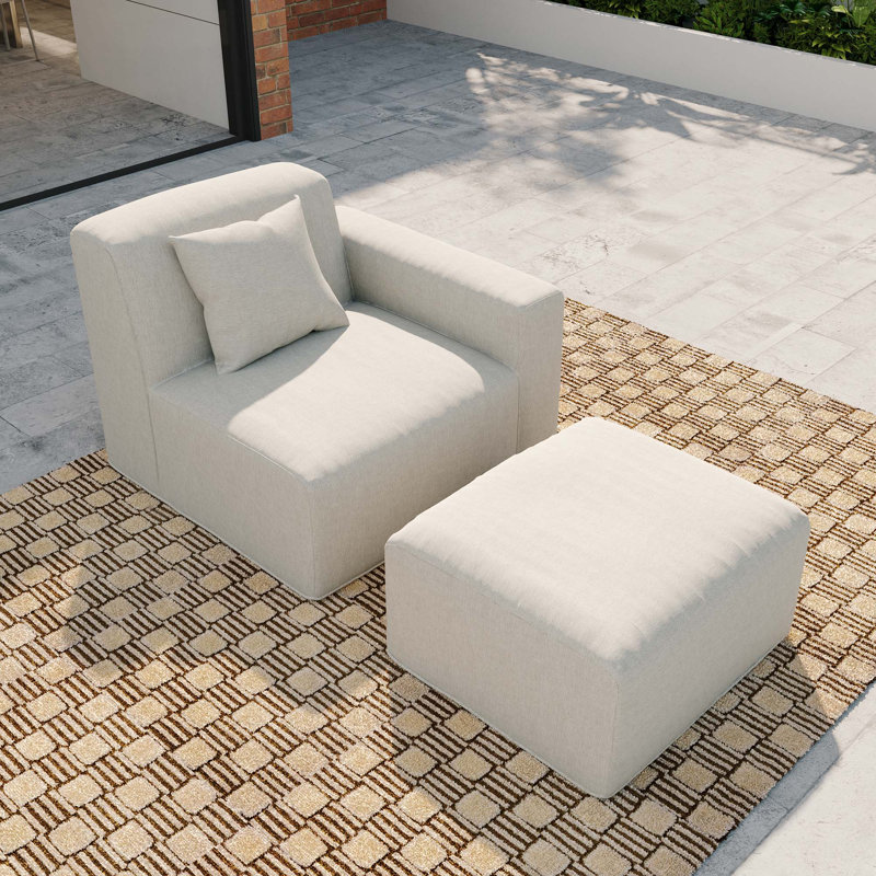 Chaise de terrasse avec accoudoir gauche avec repose-pieds Orso