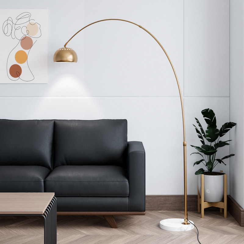 Lampe sur pied arquée 75,6 po Dillander, Or