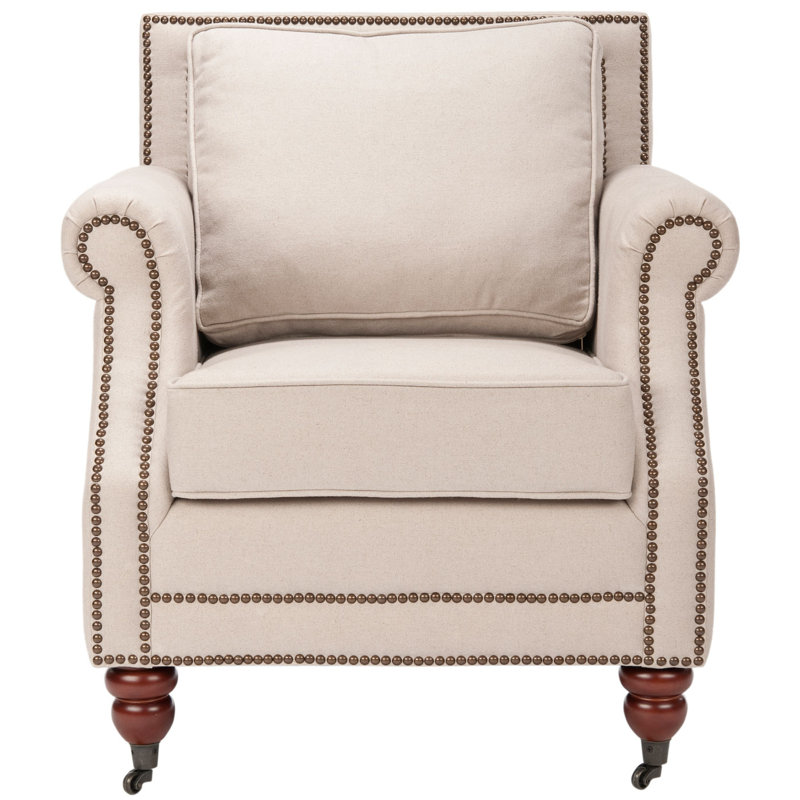 Fauteuil de 30 po de largeur Muhja, 100 % polyester beige, Brun