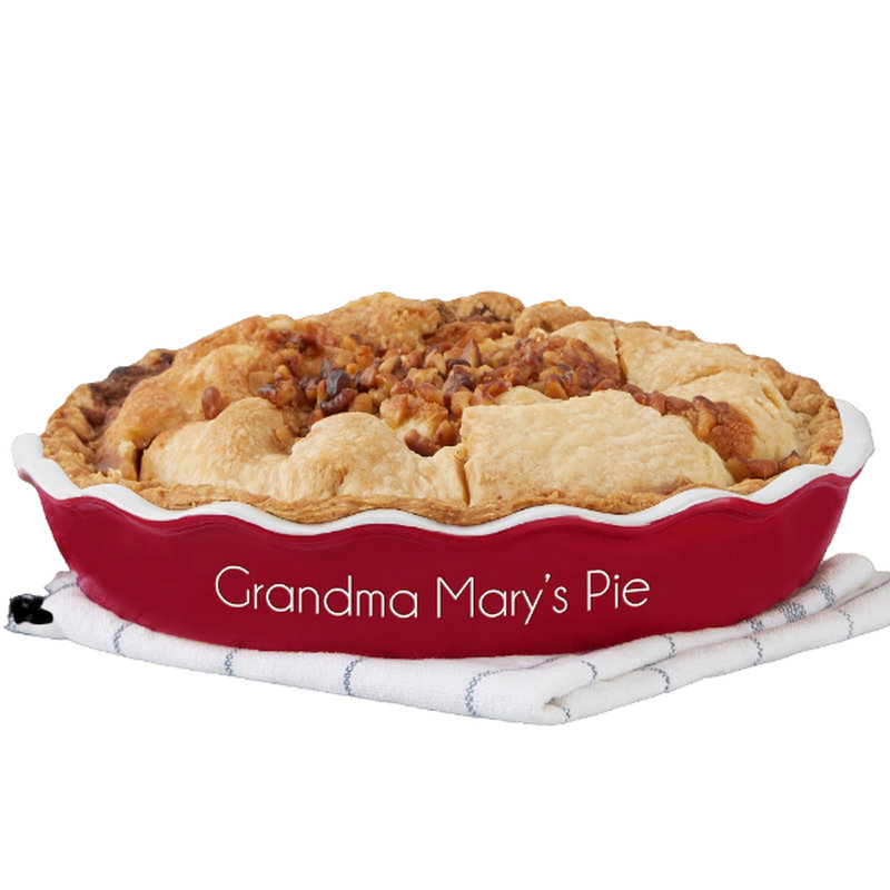 Personalized Classic Ceramic Pie Dish, Red, Yes