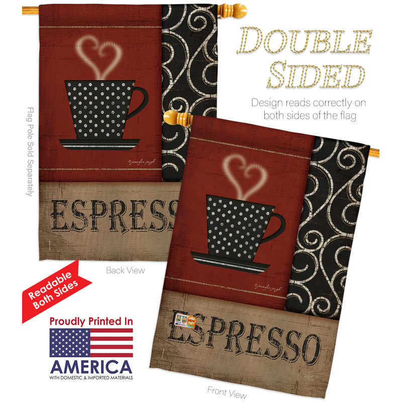 Coussin décoratif à 2 faces espresso 40 x 28 po Ensemble de drapeaux