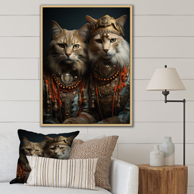 " Gracious Cat In Retro Indian Attire "