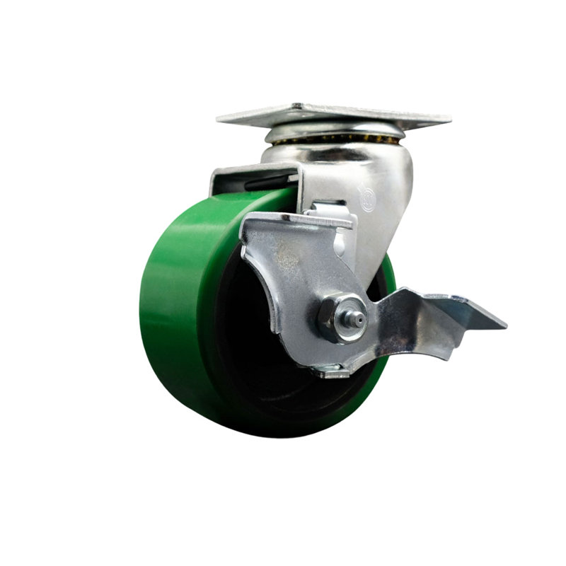 Poly on Cast Iron Caster, Green
