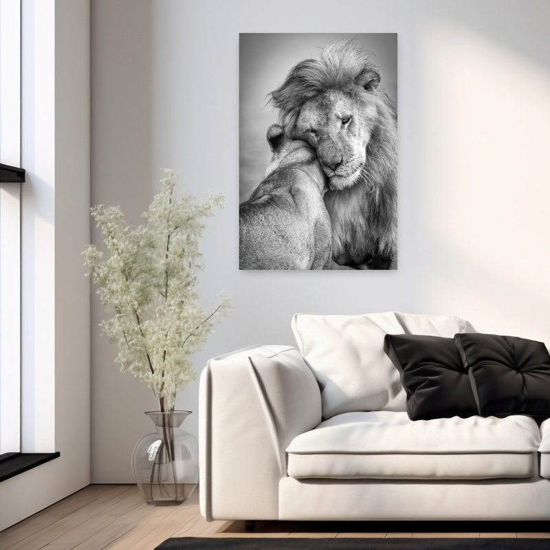 Art contemporain, lion, art contemporain, H 36 po x l 24 po