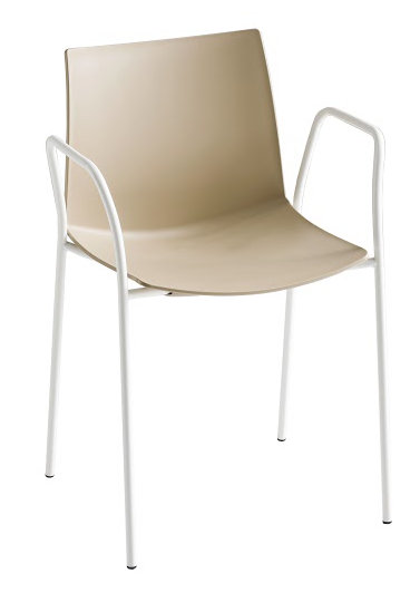 Chaise d'invité à 4 pieds Kanvas, Blanc