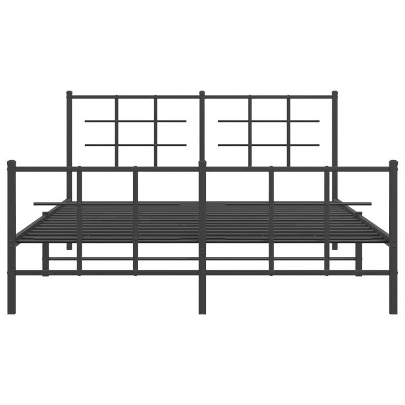 Stainless Steel Open-Frame Bed, Queen, Black