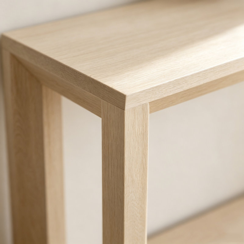 Console rectangulaire en placage de bois massif, Imitation chêne