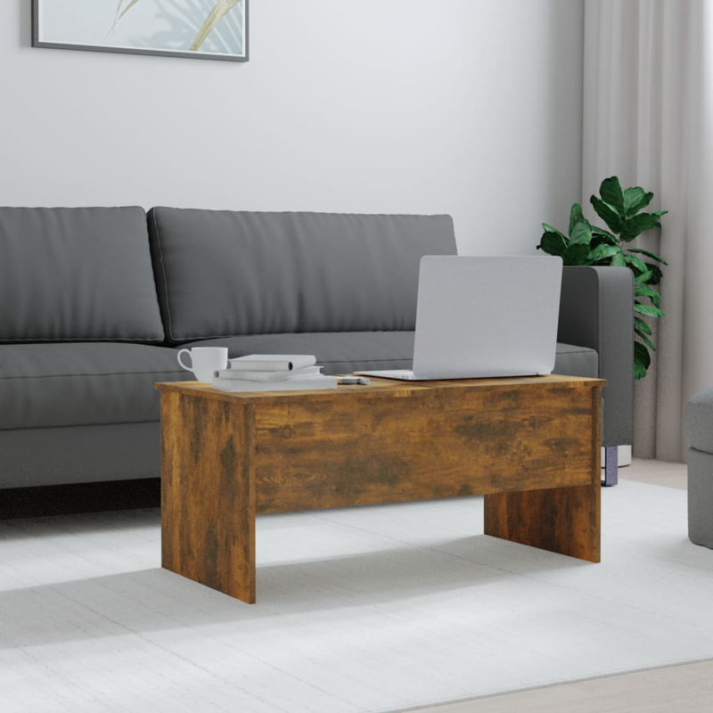 Frame Coffee Table with Storage, Smoked Oak