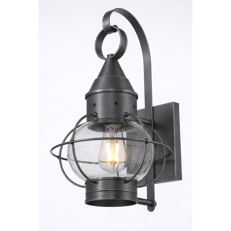 Laiton Traditions - Ellington - 1 lumière - 14 pouces - Bronze - Laiton massif - Applique murale, Transparent, Gunmetal
