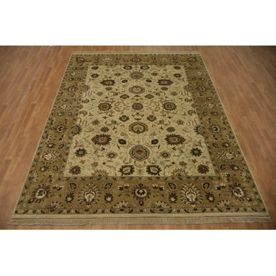 Sophisticated Beige Agra Oriental Area Rug 8x11