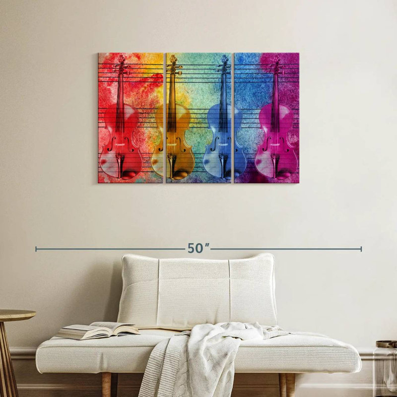 Abarca Colorful Violins, 24" H x 38" W