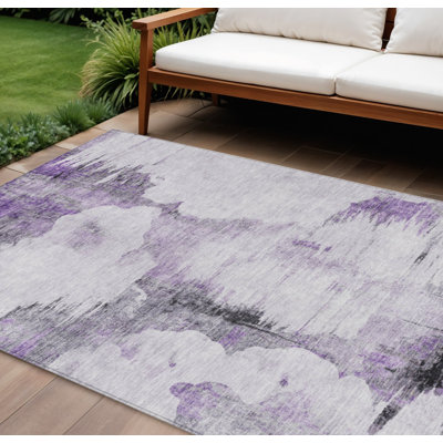 Tapis intérieur gris lavable abstrait 10 pi x 14 pi