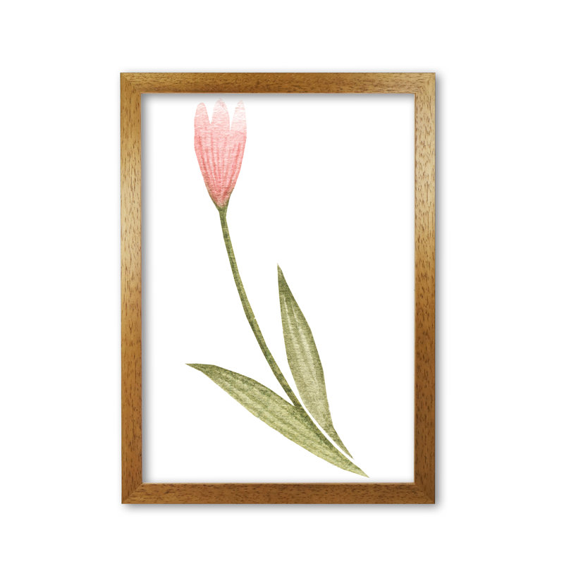 Watercolour Flower 3 - Painting, Honey Oak Frame, 42 cm H x 30 cm W x 5 cm D