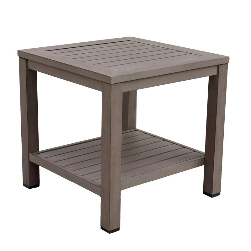Table de bout en aluminium avec tablette