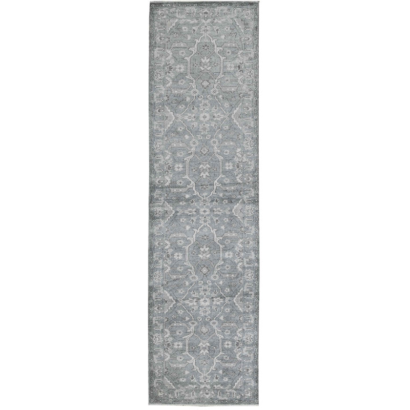 Hand-Knotted High-Quality Aqua Runner