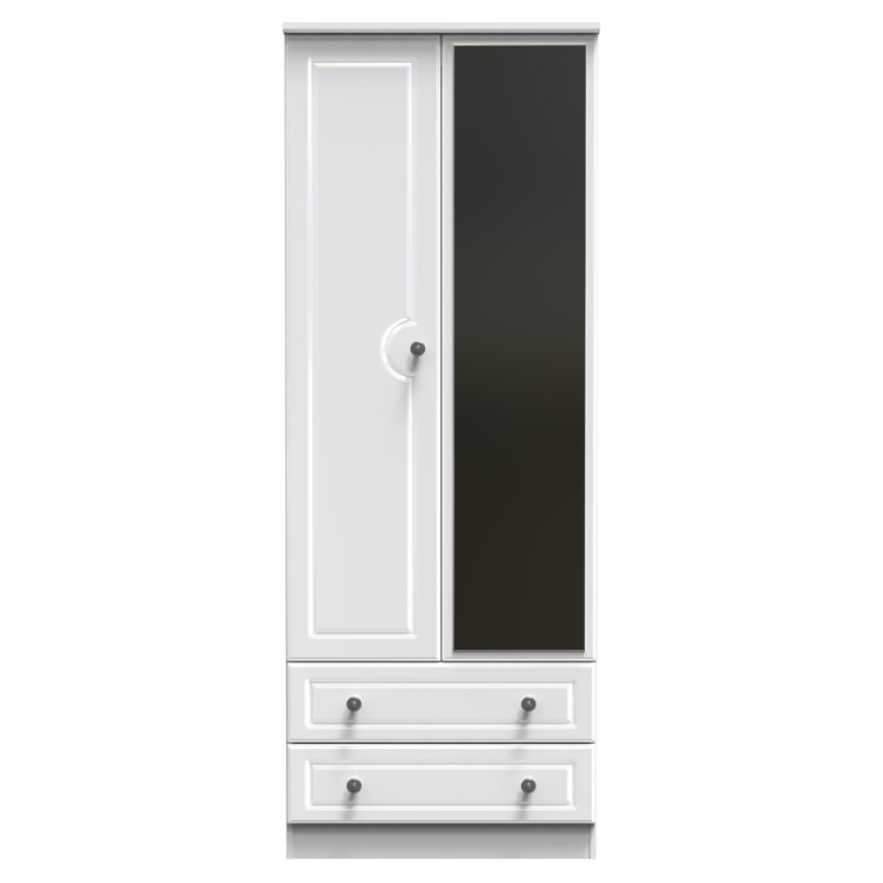 Adala Manufactured Wood Wardrobe, White Gloss/White