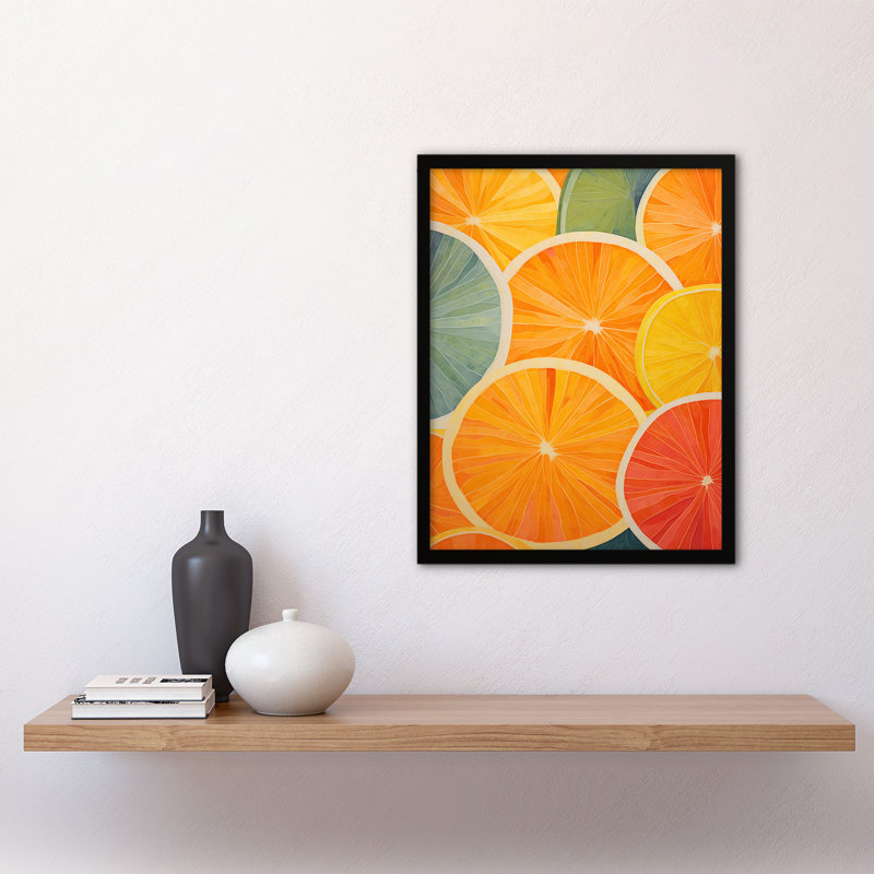 Citrus Bold Vibrant Rich Lemon Lime Orange Fruit - Single Picture Frame Print