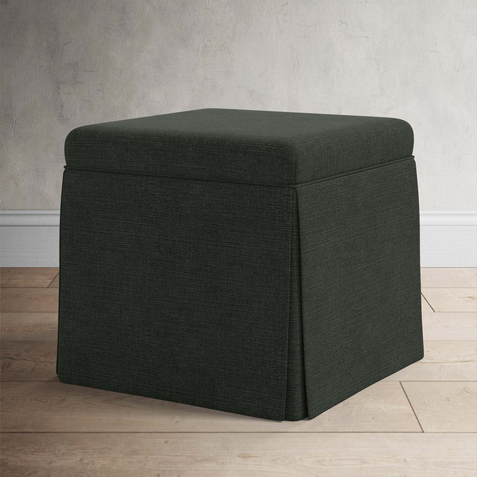 Bash 20" Ottoman, Classic Black Linen