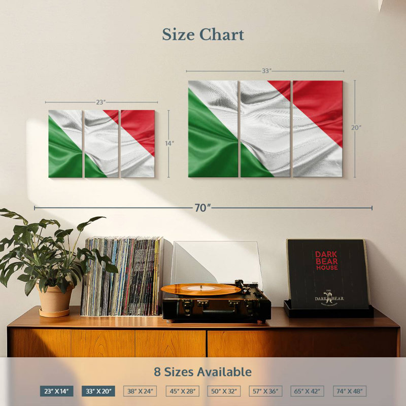 Drapeau italien Borges, H 20 po x l 33 po