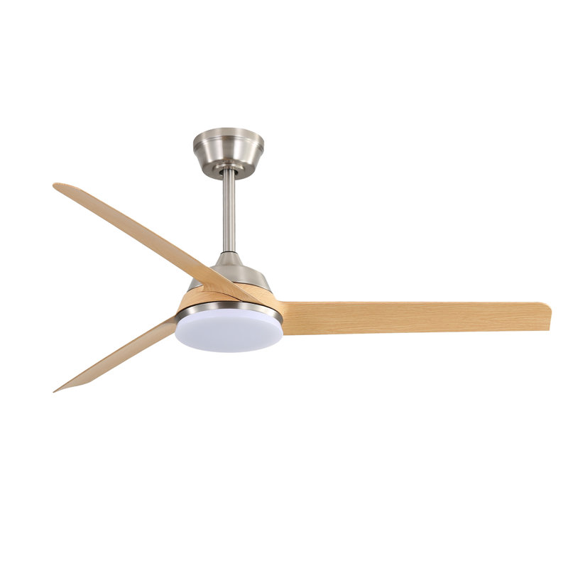 Ventilateur de plafond 52 pouces avec lumière DEL 22 W et télécommande 5 pales en ABS pour le salon