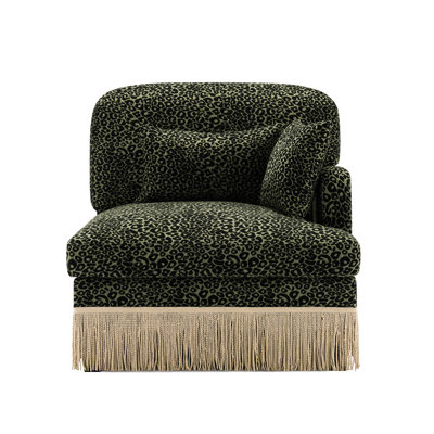 1 canapé LSF léopard chenille avec coussins