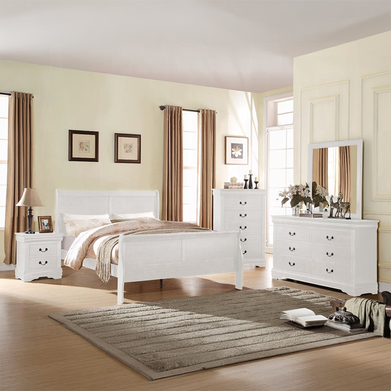 Grand lit Louis Philippe, Blanc, Grand